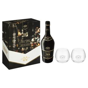 KWV 10 Year Old Bandy 750ml With Complimentary Glasses